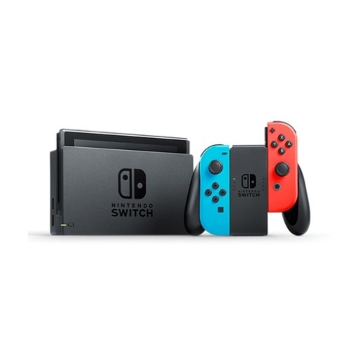קונסולת משחק ניידת Nintendo Switch בצבע כחול, אפור, אדום